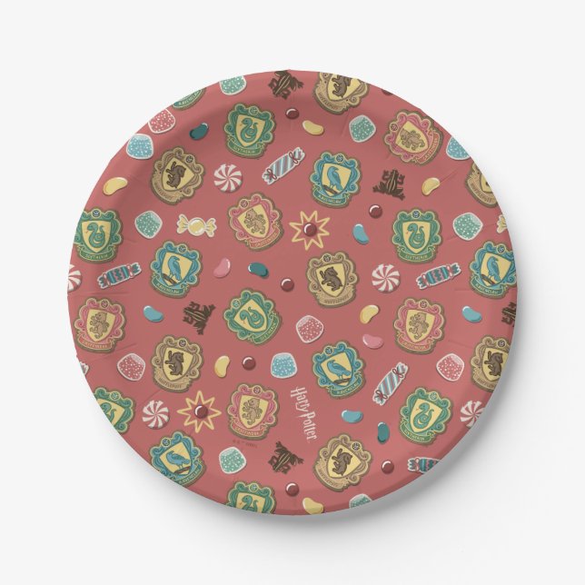 HOGWARTS™ Houses Holiday Cookie Pattern Paper Plate (Front)