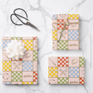 HOGWARTS™ QUIDDITCH™ Team Checker Pattern Wrapping Paper Sheet