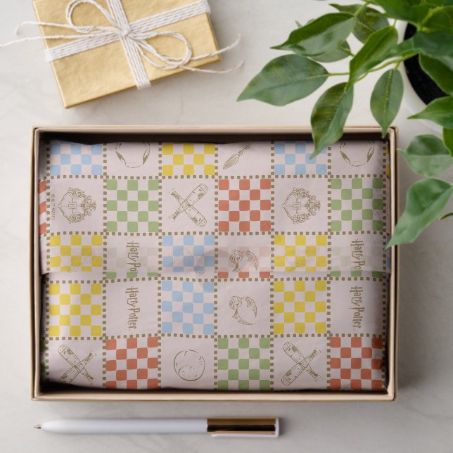 HOGWARTS™ QUIDDITCH™ Team Chequered Pattern Tissue Paper (Gift)
