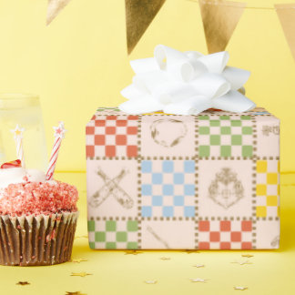 HOGWARTS™ QUIDDITCH™ Team Chequered Pattern Wrapping Paper