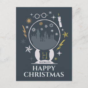 HOGWARTS™ Snow Globe Graphic Holiday Postcard