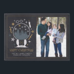 HOGWARTS™ Snow Globe | Happy Christmas Chalkboard Invitation<br><div class="desc">Celebrate the Holidays with HARRY POTTER™. This Holiday card features HOGWARTS™ in a snow globe. Personalize by adding your favourite photo and text!</div>