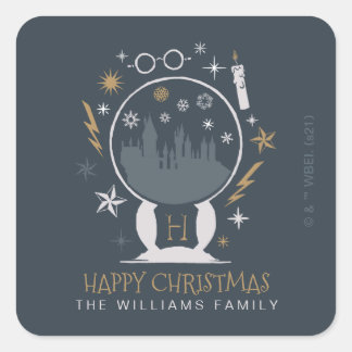 HOGWARTS™ Snow Globe | Happy Christmas  Square Sticker
