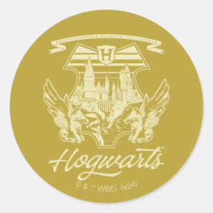 HOGWARTS™ Winged Shield Graphic Classic Round Sticker