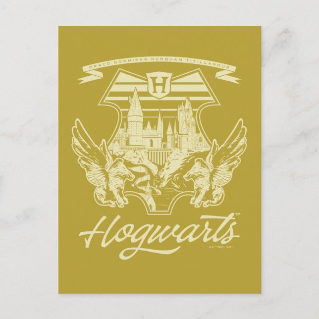 HOGWARTS™ Winged Shield Graphic Postcard (Front)