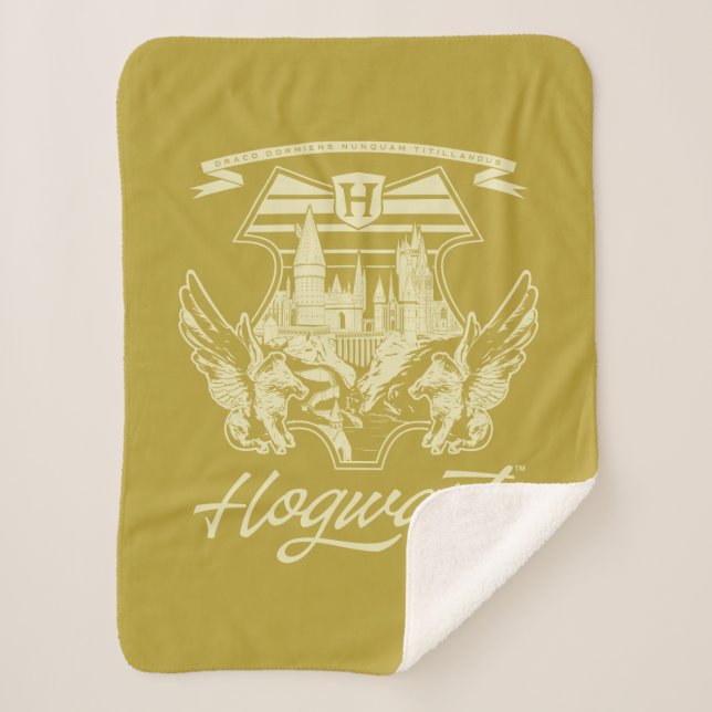 HOGWARTS™ Winged Shield Graphic Sherpa Blanket (Front)
