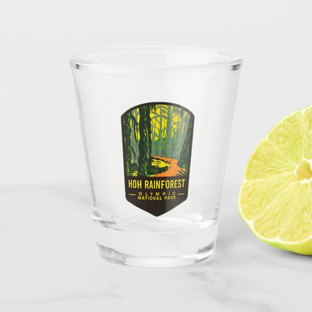 Hoh Rain Forest Olympic National Park Shot Glass (Front)