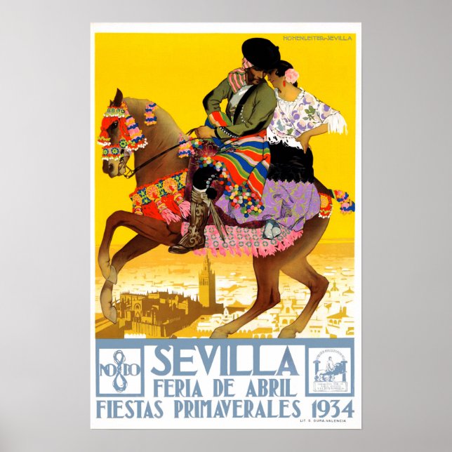 HOHENLEITER. Sevilla, Feria de Abril, Poster (Devant)