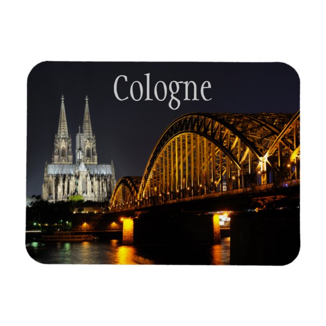 Hohenzollern Bridge, Cologne Cathedral, Germany Magnet (Horizontal)