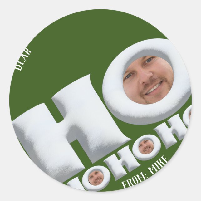 HOHO ! Drôle papa visage de vacances autocollants  (Devant)