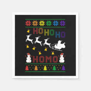 Hoho Homo LGBT Ugly Christmas Sweater Shirt Gift Napkin