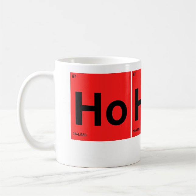 HoHoHo Christmas Periodic Table of Elements Coffee Mug (Left)
