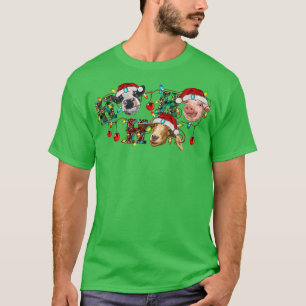 Hohoho Cow, Horse, Pig, Led Christmas Lights T-Shirt