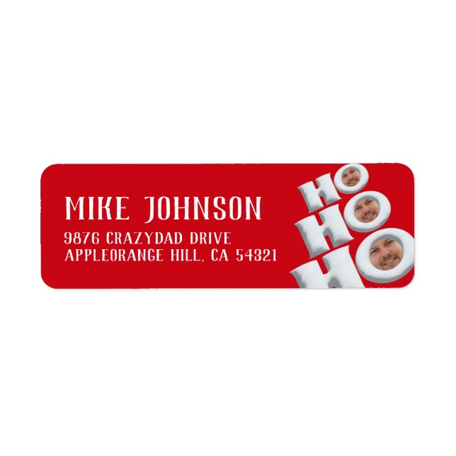HOHOHO! Funny face holiday Return Address Labels (Front)