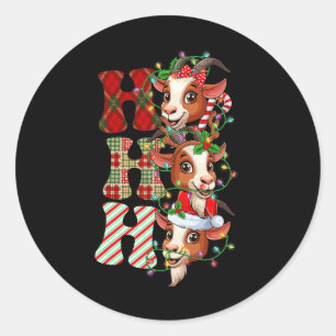 Hohoho Goats Santa Claus Hat Reindeer Merry Christ Classic Round Sticker