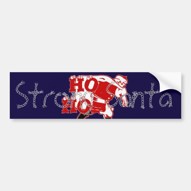 Hohoho Happy Santa Merry Christmas Happy Holidays Bumper Sticker (Front)