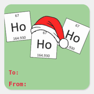 HoHoHo Holmium Chemistry Element Christmas Pun Square Sticker
