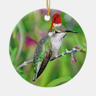 HoHoHo Hummingbird Ceramic Ornament