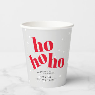 Hohoho Let's Get Tipsy and Toasty Christmas Party Paper Cups