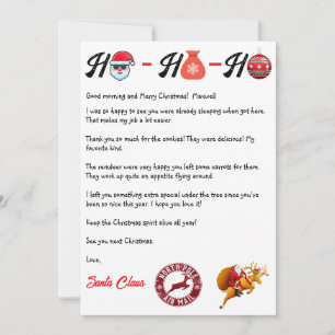 HoHoHo Letter from Santa Holiday Card