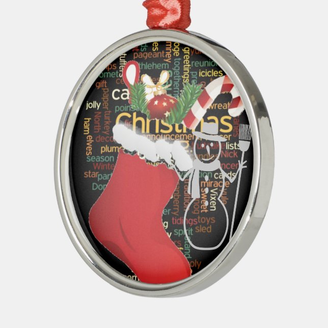 HoHoHo! Merry Christmas and a Happy New Year Metal Ornament (Left)