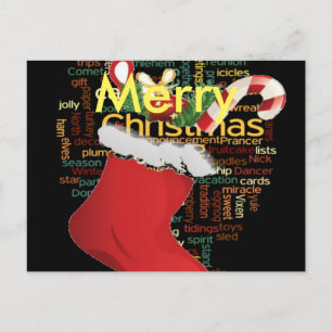 HoHoHo! Merry Christmas Candy Cane stackings Holiday Postcard