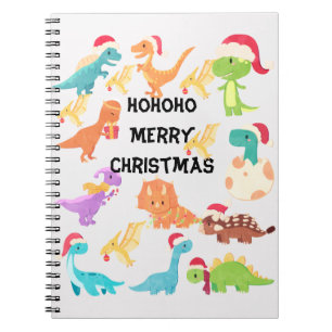 HoHoHo Merry Christmas Dinosaur   Notebook