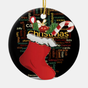 HoHoHo! Merry Christmas GIFTS and a Happy New Year Ceramic Ornament