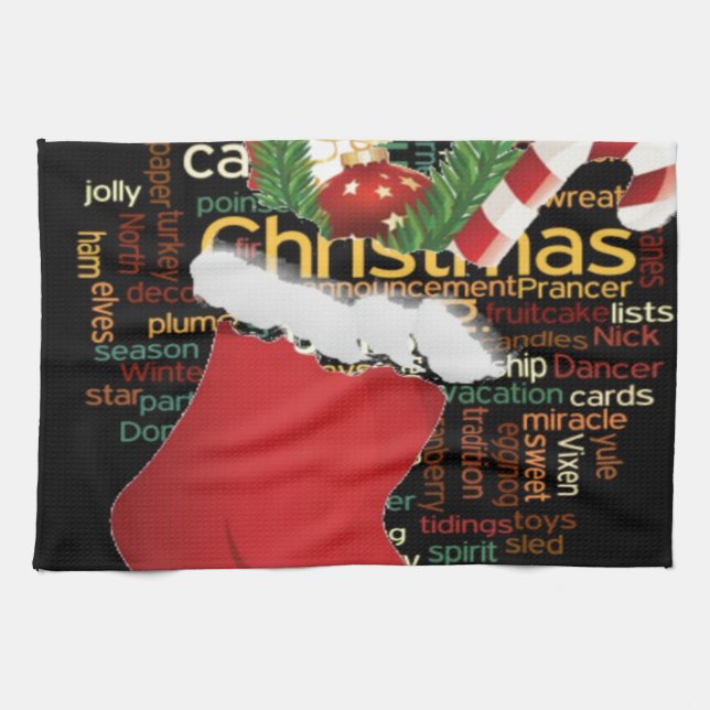 HoHoHo! Merry Christmas GIFTS and a Happy New Year Kitchen Towel (Horizontal)
