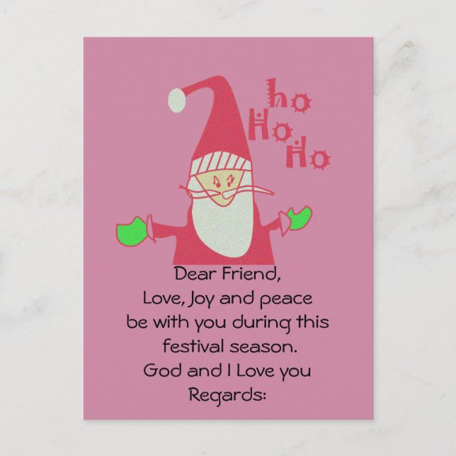 HoHoHo Père Noël Dieu et je t'aime Cartes postales (Devant)