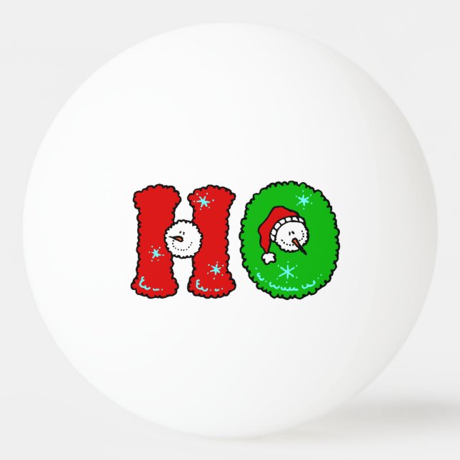 HOHOHO Santa Claus Laugh SnowMan Cute Christmas Ping Pong Ball (Front)