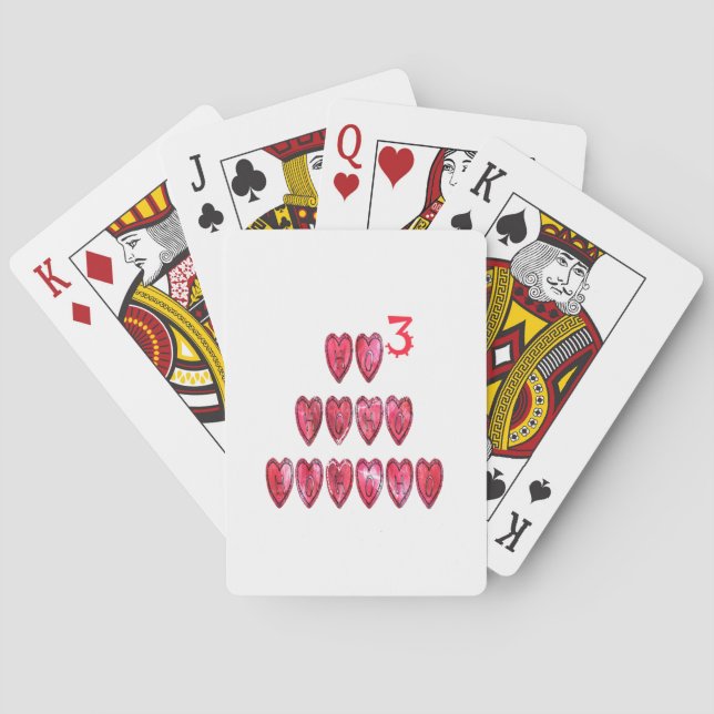 Hohoho! Santa cool hearts text Christmas love desi Playing Cards (Back)