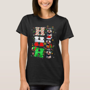 Hohoho Schnauzer Dog Santa Elf Hat Reindeer Christ T-Shirt