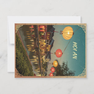 Hoi An Lantern Town in Golden Retro Tone Postcard