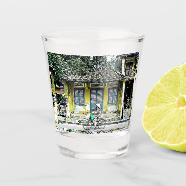 Hoi An, Vietnam Bicycle Shot Glass (Front)