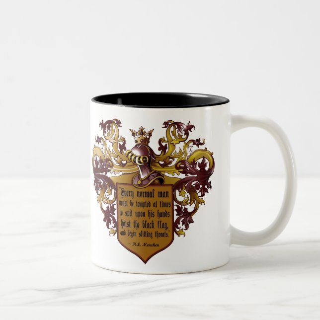Hoist the Black Flag Mencken Quotation Two-Tone Coffee Mug (Right)