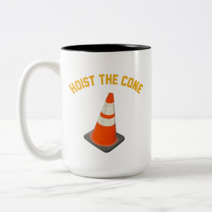 Hoist The Cone Funny Baseball Meme, Funny Hoist Th Two-Tone Coffee Mug