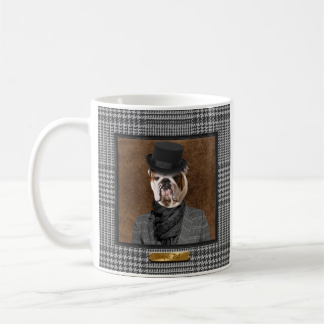 Hoity Toity House Customizable Dapper Bulldog Mug (Left)