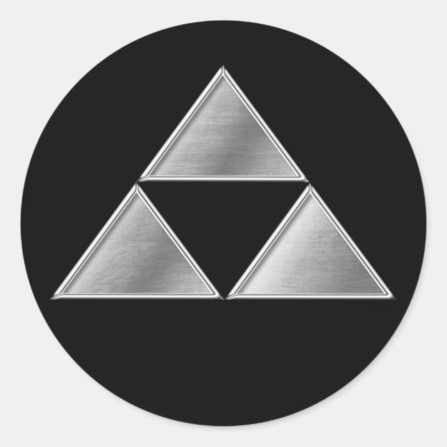 Hojo Clan Kamon Silver Chrome Classic Round Sticker (Front)