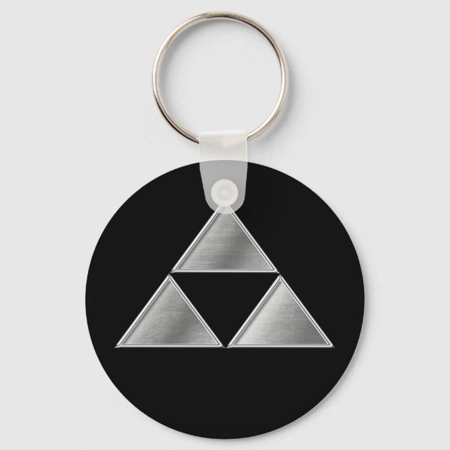 Hojo Clan Kamon Silver Chrome Keychain (Front)