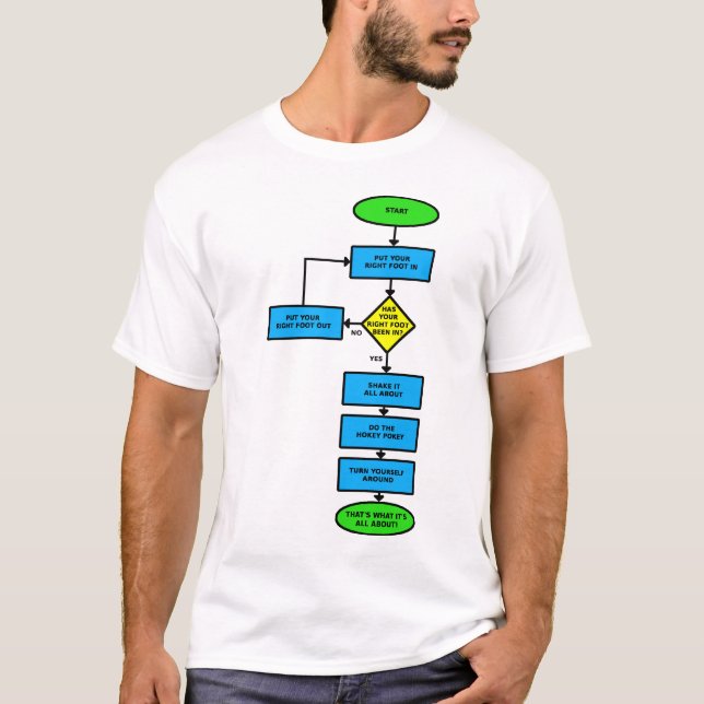 Hokey Pokey Flow Chart Funny Shirt (Front)