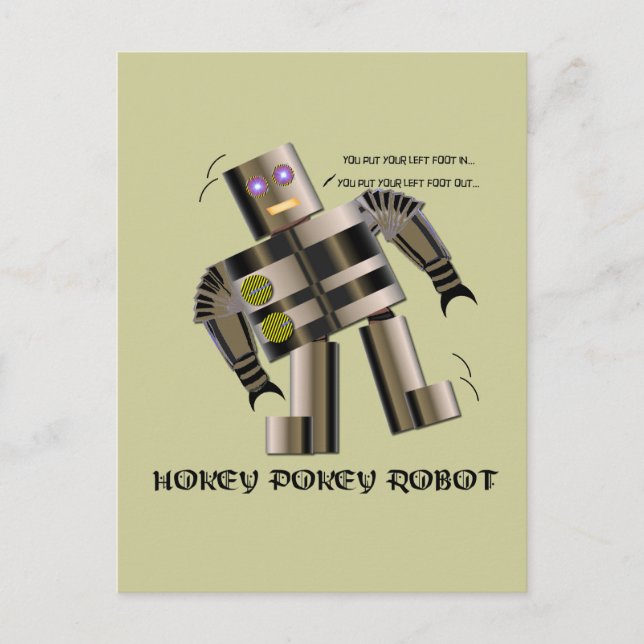Hokey Pokey Robot Postcard (Front)