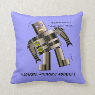 Hokey Pokey Robot Throw Pillow