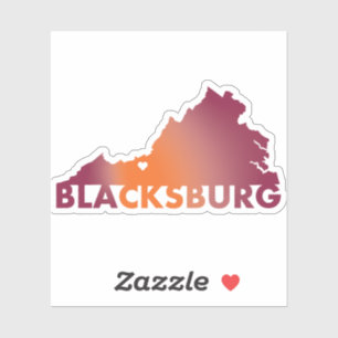 Hokie themed Blacksburg Va state sticker
