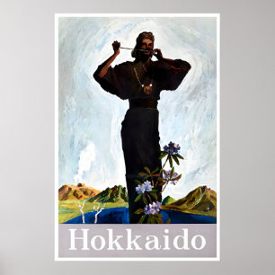Hokkaido Art Japanese Japan Travel Poster Vintage
