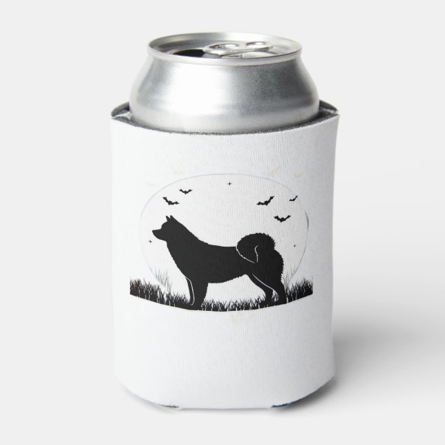 Hokkaido Dog � Halloween Moon Silhouette Classic T Can Cooler (Can Front)