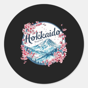 Hokkaido Japan Alpine Skiing Anime Explorer Classic Round Sticker