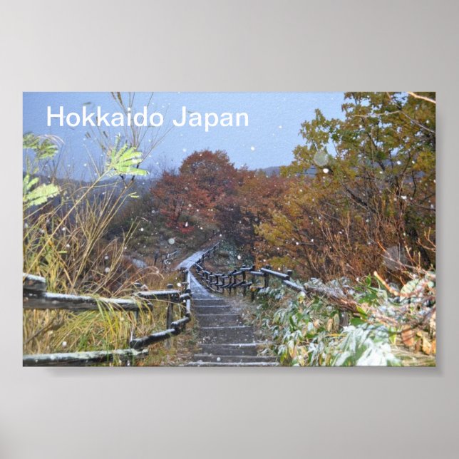 Hokkaido Japan First Snowfall Poster (Front)