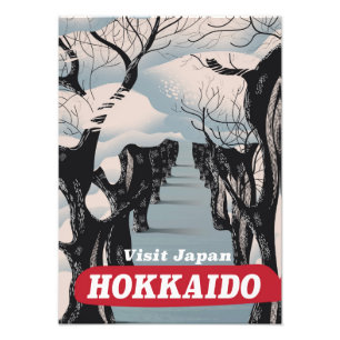 Hokkaido Japanese vintage style travel poster