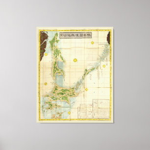 Hokkaido, Sakhalin & Kuril Islands Map (1854) Canvas Print